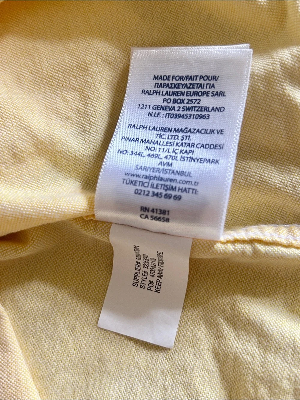 Ralph Lauren Kids Classic Button-Down Oxford Shirt Yellow Size 8 Preppy Designer